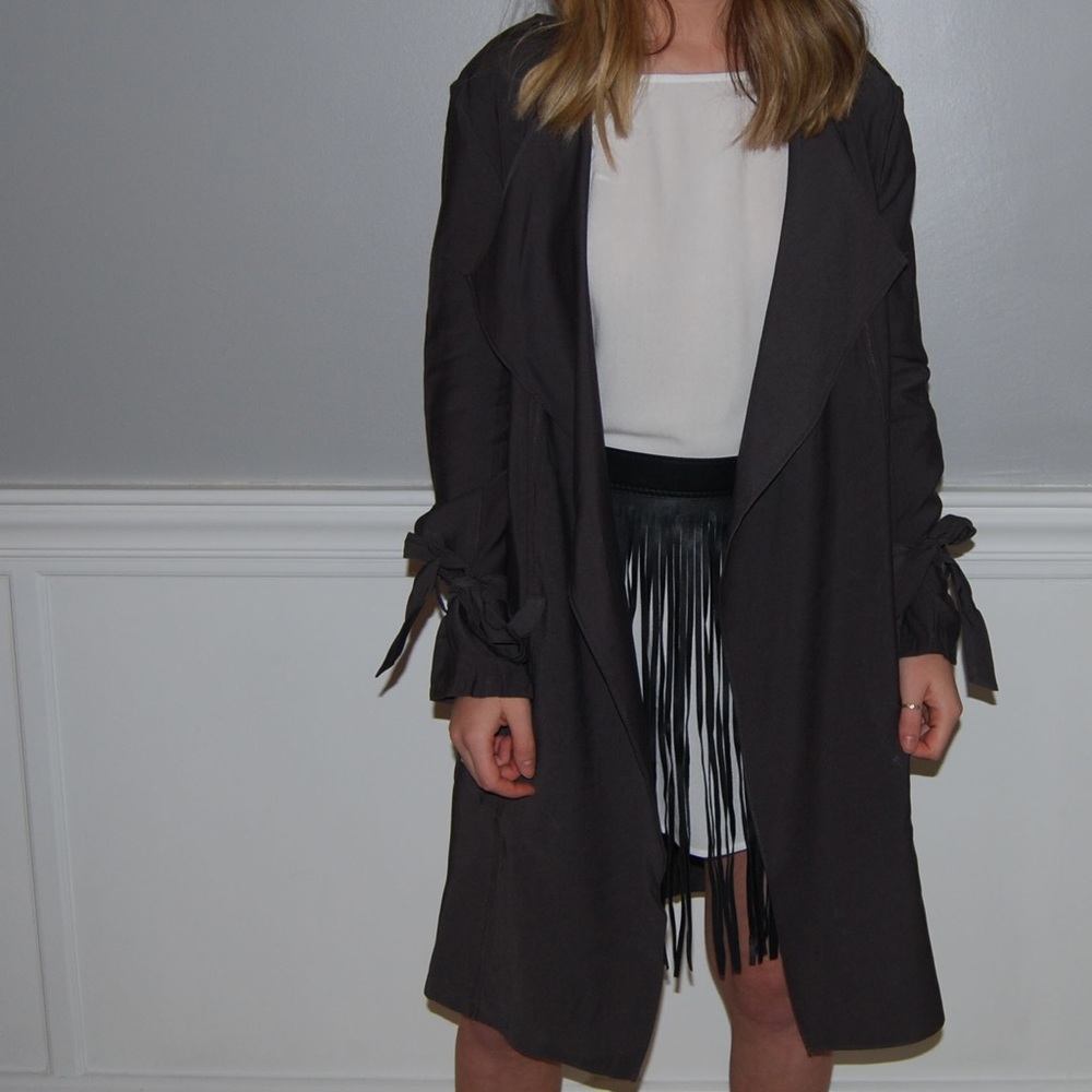 Knot Sleeve Drape Jacket